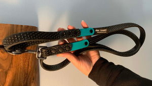 Color Tab+Black "Get a Grip" DAE Lead Leash WIDE (Large/XL Dogs)